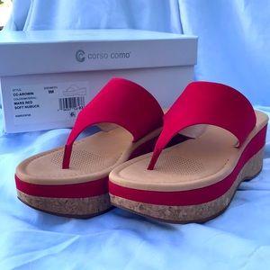 Platform sandal soft nubuck